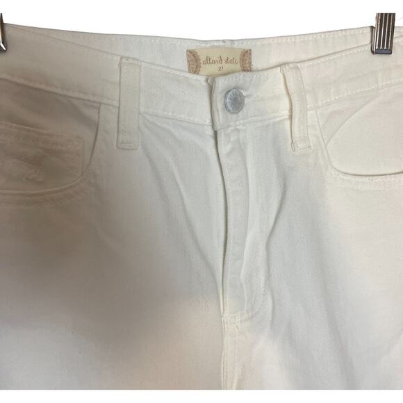 NWT Altar’d State White Straight Leg High Waisted Distressed Jeans Size 5 / 27 - Picture 2 of 9